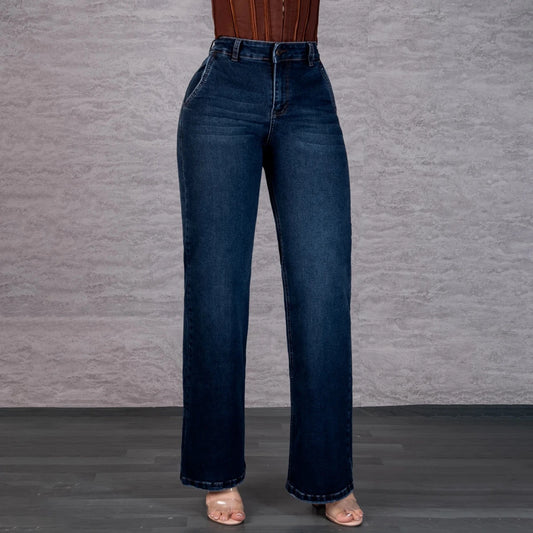 Jeans Bota Recta Strech Mujer L6068 - Jeans Colombia GUETHE08