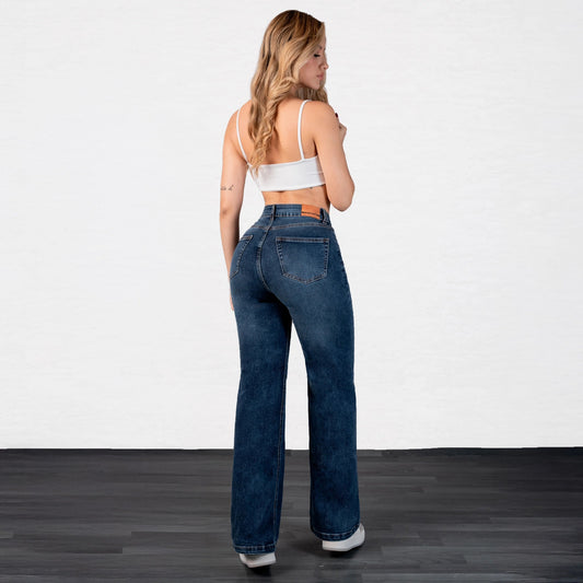 Jeans Bota Recta Strech Mujer L6067 - Jeans Colombianos GUETHE08