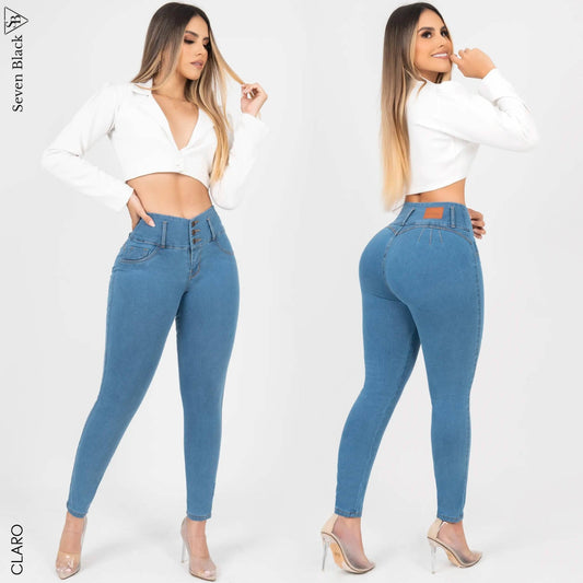 Jeans Mujer Pretina Ancha Claro PK001 - Guethe08 | Fábrica de Jeans