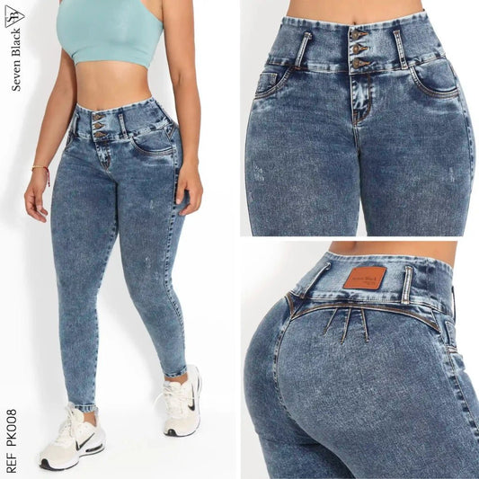 Jeans Mujer Pretina Ancha Froster Medio PK008 - Guethe08 | Fábrica de Jeans