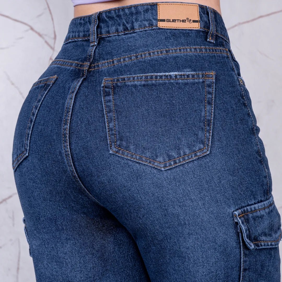 Jeans Palazzo Cargo Rígido Mujer R5030 - Guethe08 | Fábrica de Jeans