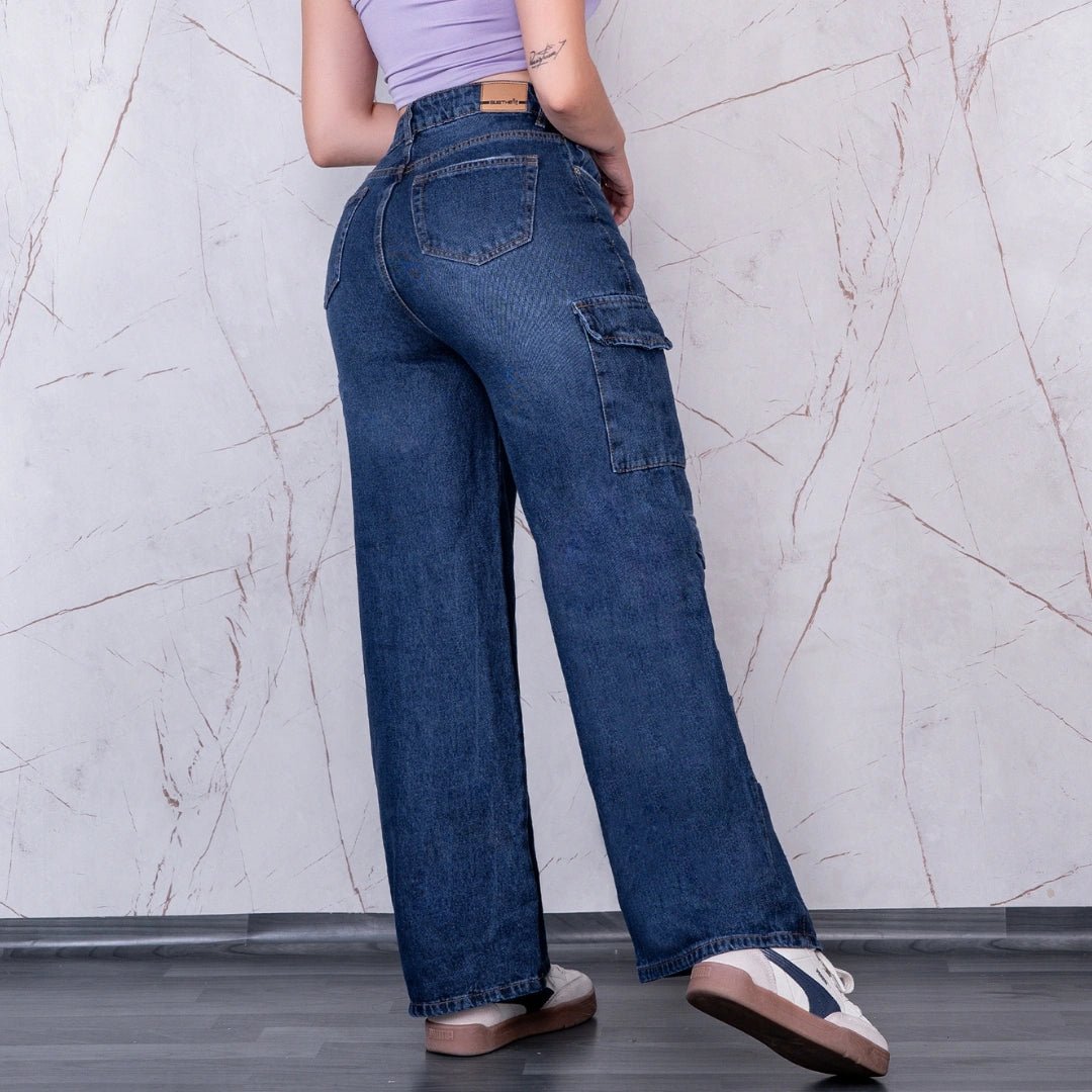 Jeans Palazzo Cargo Rígido Mujer R5030 - Guethe08 | Fábrica de Jeans