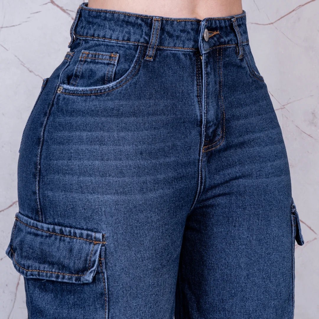 Jeans Palazzo Cargo Rígido Mujer R5030 - Guethe08 | Fábrica de Jeans