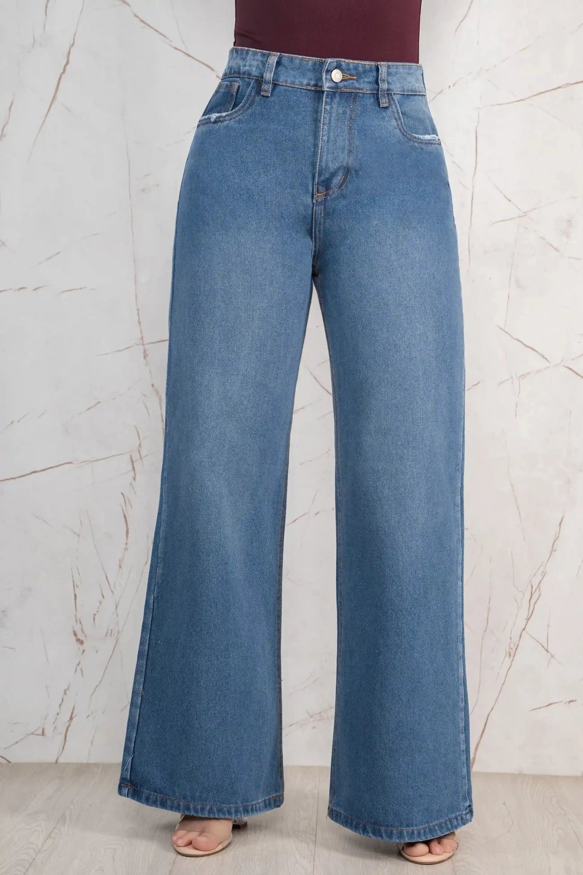 Jeans Palazzo Rígido Mujer con Mariposas R5039 - Guethe08 | Fábrica de Jeans