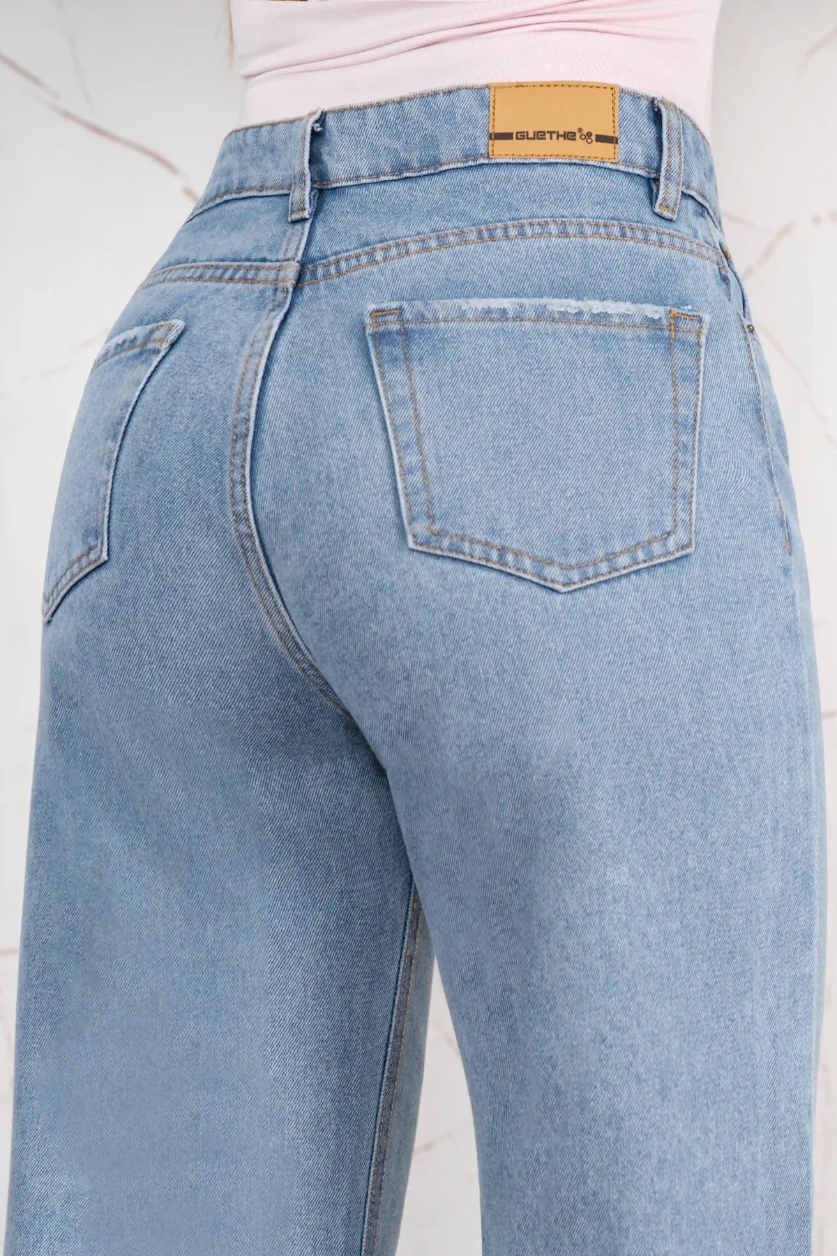 Jeans Palazzo Rígido Mujer con Mariposas R5041 - Guethe08 | Fábrica de Jeans