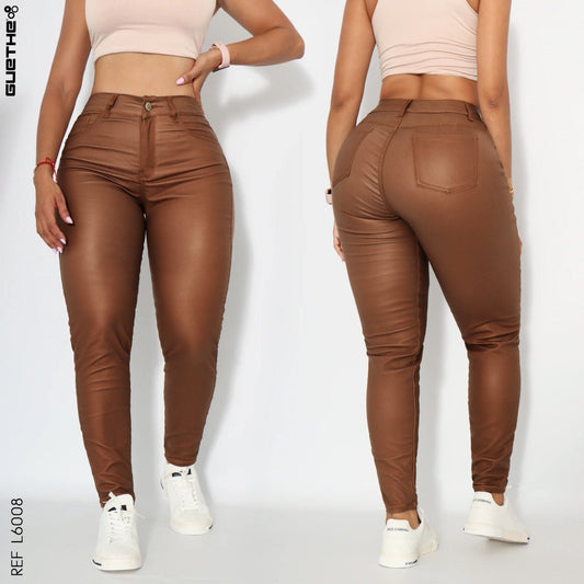 Jeans Push Up Efecto Cuero Mujer L6008 - Guethe08 | Fábrica de Jeans