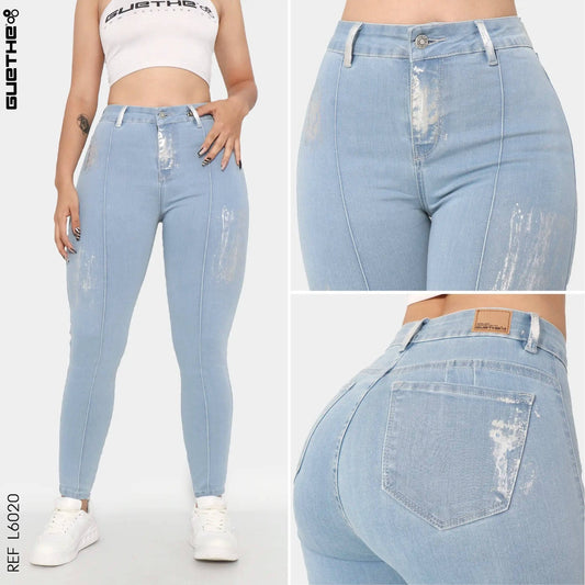 Jeans Push Up Mujer Plateado L6020 - Guethe08 | Fábrica de Jeans