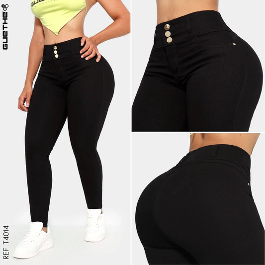 Jeans Skinny Negro Push Up Tiro Alto T4014 - Guethe08 | Fábrica de Jeans