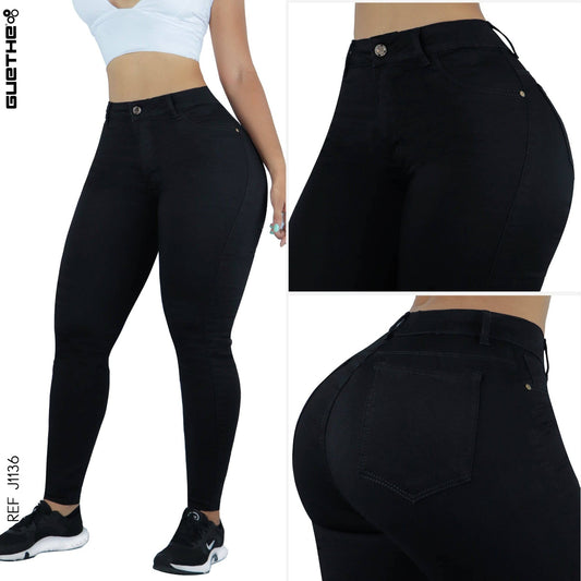 Jeans Skinny Negro Tiro Alto J1136 - Guethe08 | Fábrica de Jeans