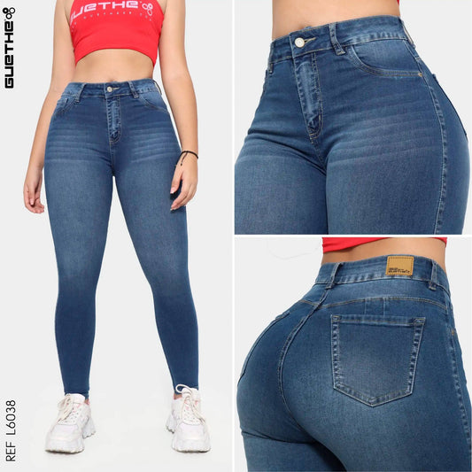 Jeans Skinny Push Up Tiro Alto L6038 - Guethe08 | Fábrica de Jeans