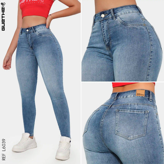 Jeans Skinny Push Up Tiro Alto L6039 - Guethe08 | Fábrica de Jeans