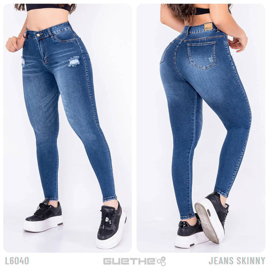 Jeans Skinny Push Up Tiro Alto L6040 - Guethe08 | Fábrica de Jeans