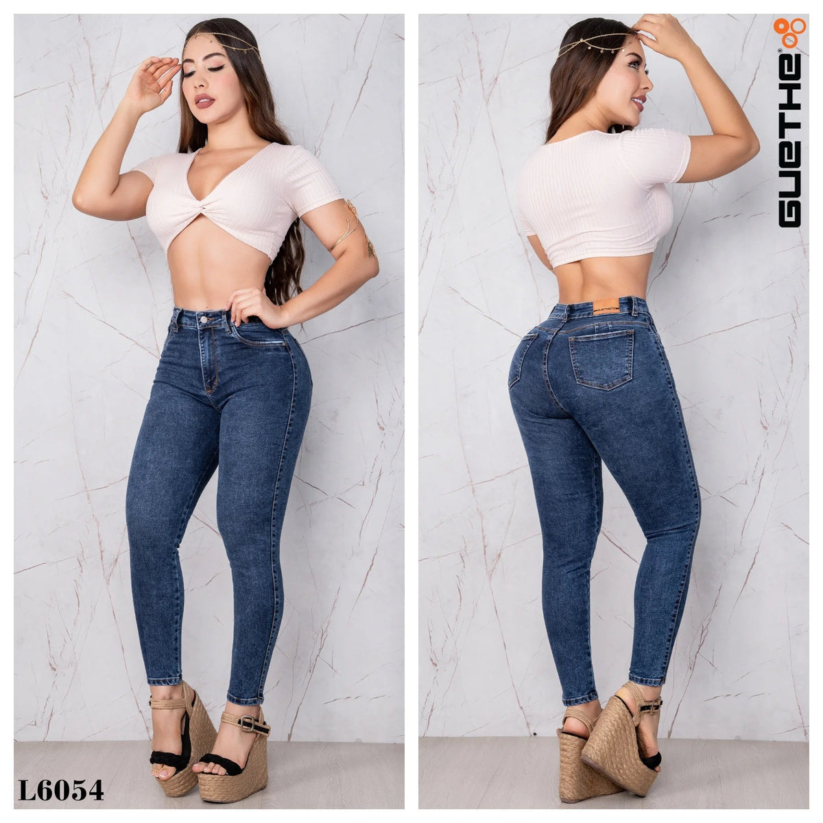 Jeans Skinny Push Up Tiro Alto L6054 - Guethe08 | Fábrica de Jeans
