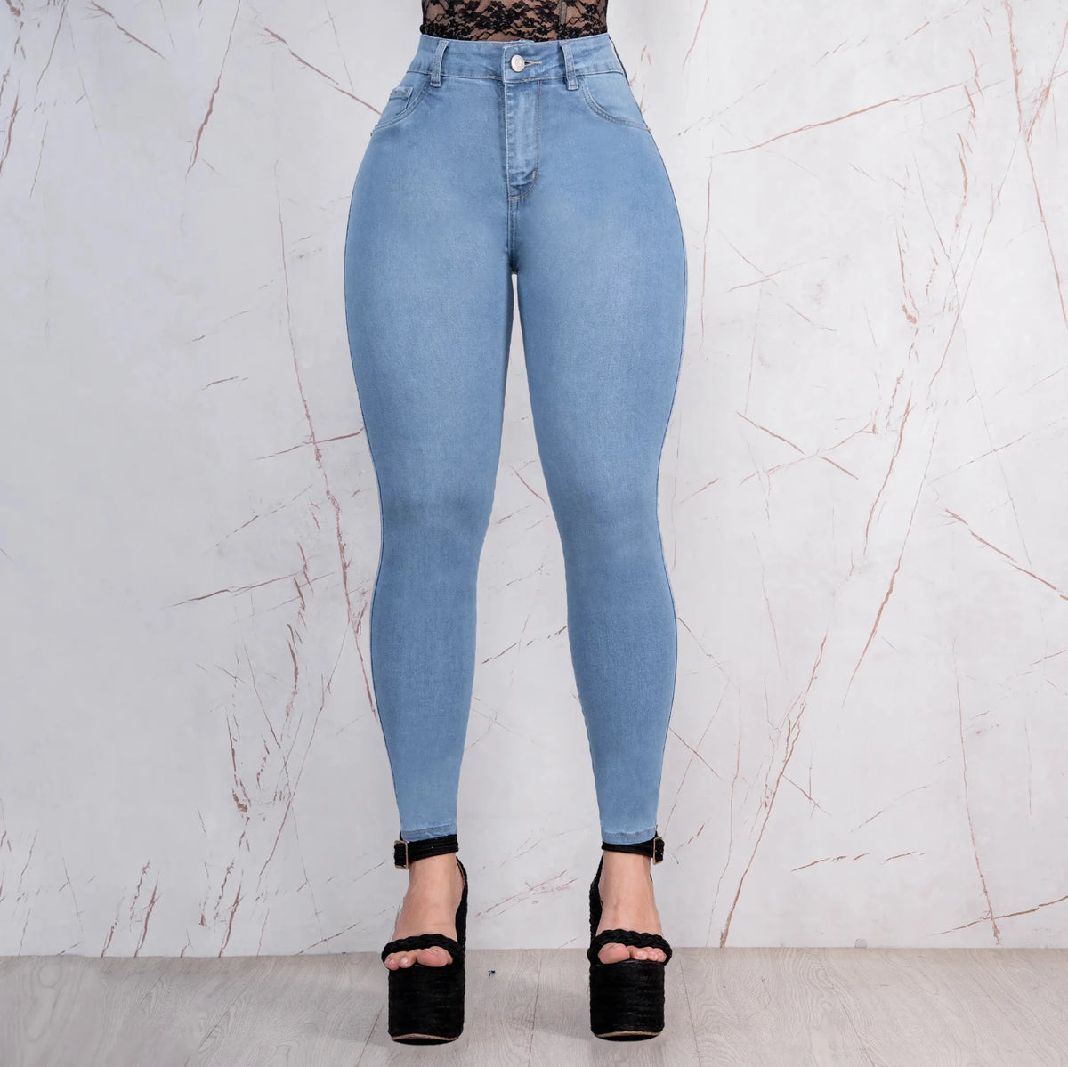 Jeans Skinny Push Up Tiro Alto L6057 - Guethe08 | Fábrica de Jeans
