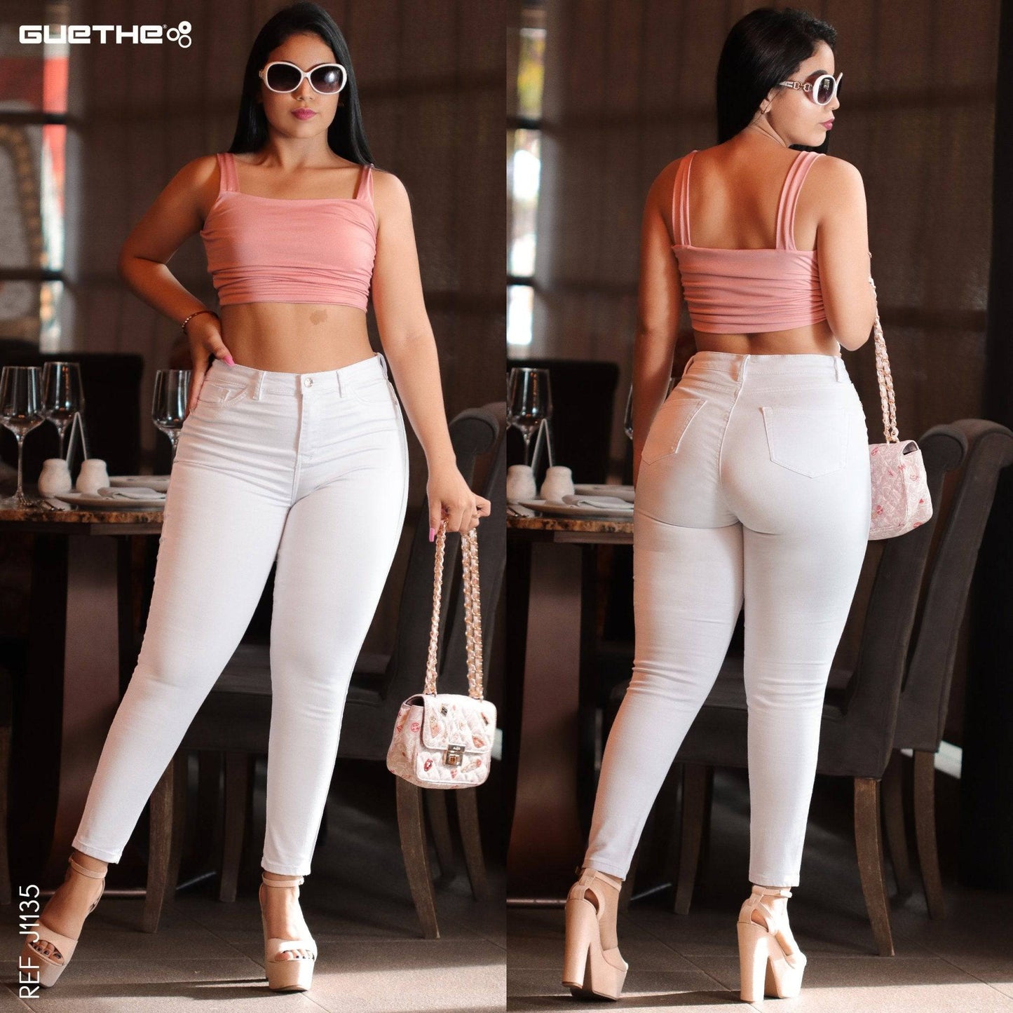 Skinny Jeans Tiro Alto Blanco J1135 - Guethe08 | Fábrica de Jeans