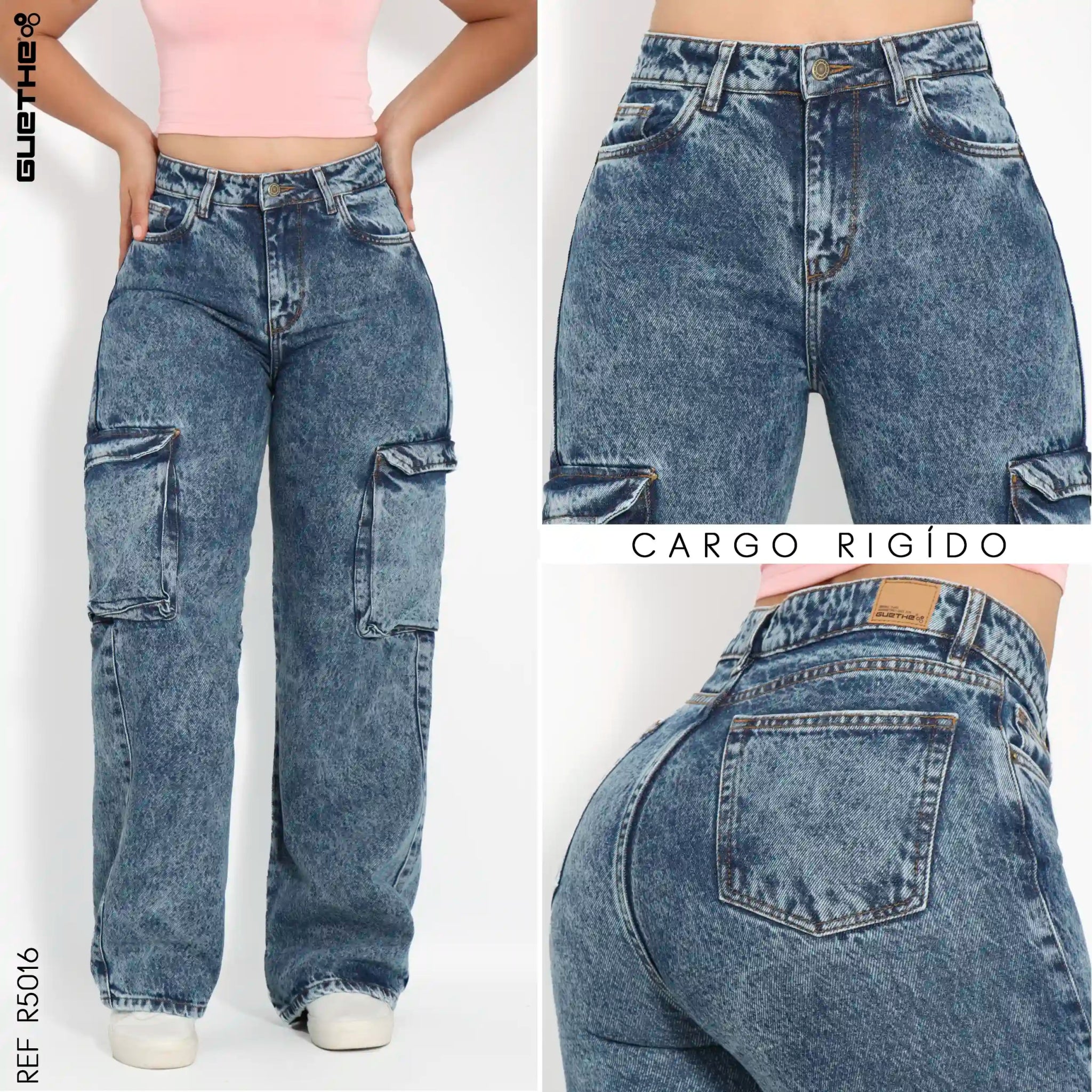 Jeans Cargo Rígido Mujer R5016