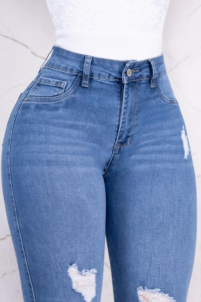 Jeans Skinny Push Up Tiro Alto L6056
