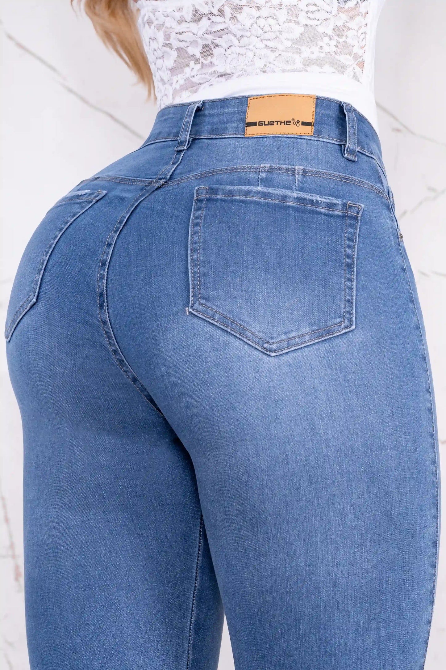 Jeans Skinny Push Up Tiro Alto L6056