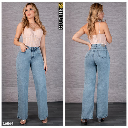 Jeans Bota Recta Strech Mujer L6064