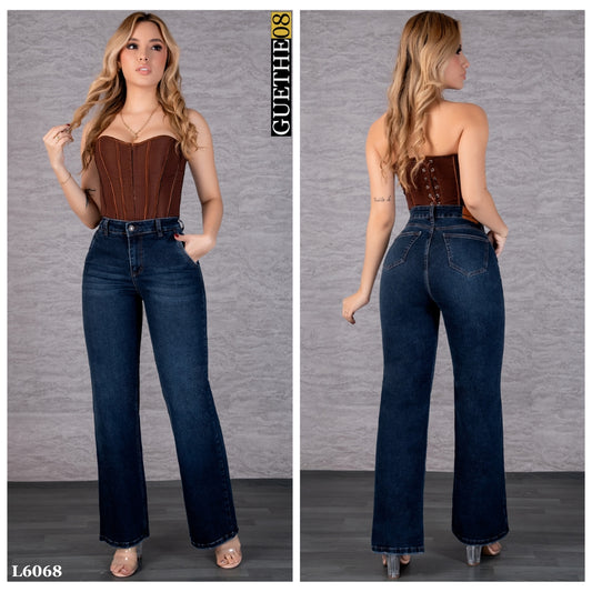 Jeans Bota Recta Strech Mujer L6068