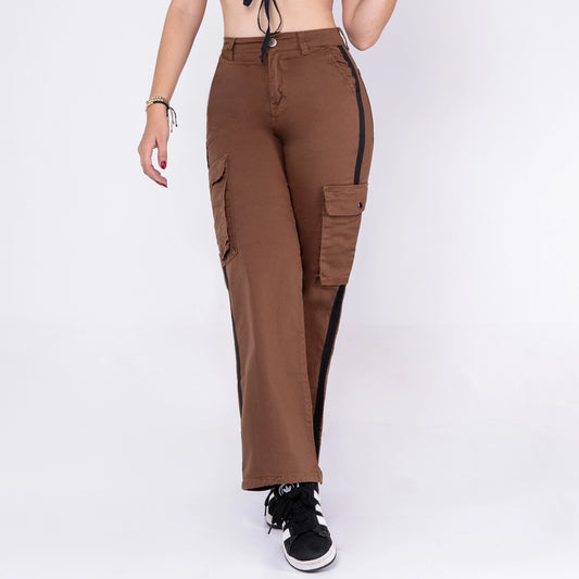 Pantalon Drill Cargo Marron DR014