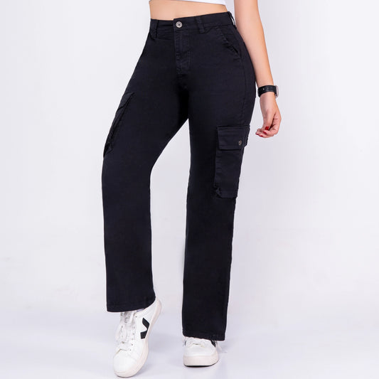 Pantalon Drill Cargo Negro DR013