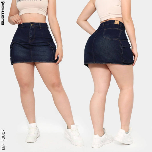 Falda Cargo Rígida F2007 - Guethe08 | Fábrica de Jeans