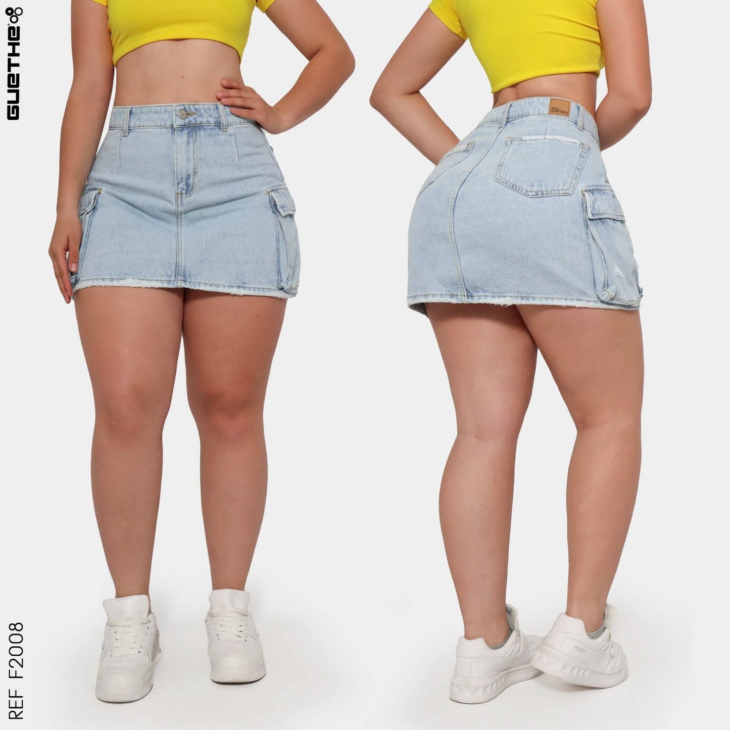 Falda Cargo Rígida F2008 - Guethe08 | Fábrica de Jeans