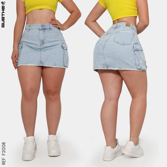 Falda Cargo Rígida F2008 - Guethe08 | Fábrica de Jeans