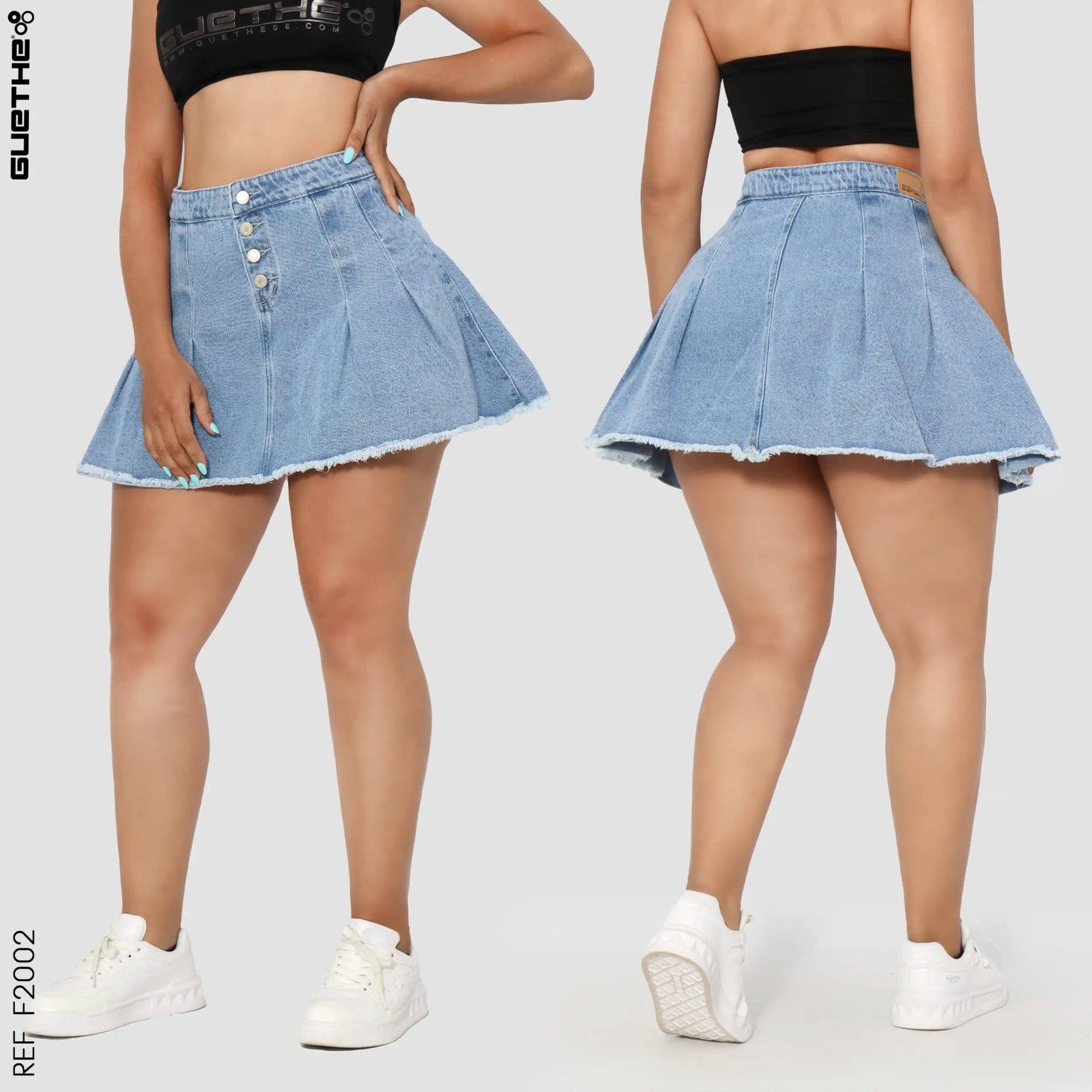 Falda Pliegues Rígida F2002 - Guethe08 | Fábrica de Jeans