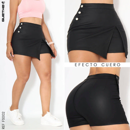 Falda Short Efecto Cuero FS002 - Guethe08 | Fábrica de Jeans