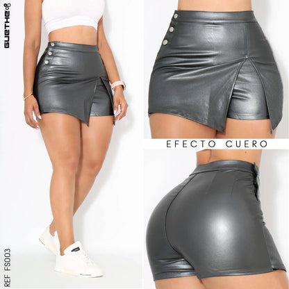 Falda Short Efecto Cuero FS003 - Guethe08 | Fábrica de Jeans