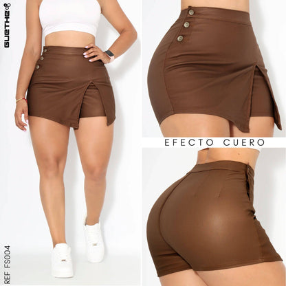 Falda Short Efecto Cuero FS004 - Guethe08 | Fábrica de Jeans