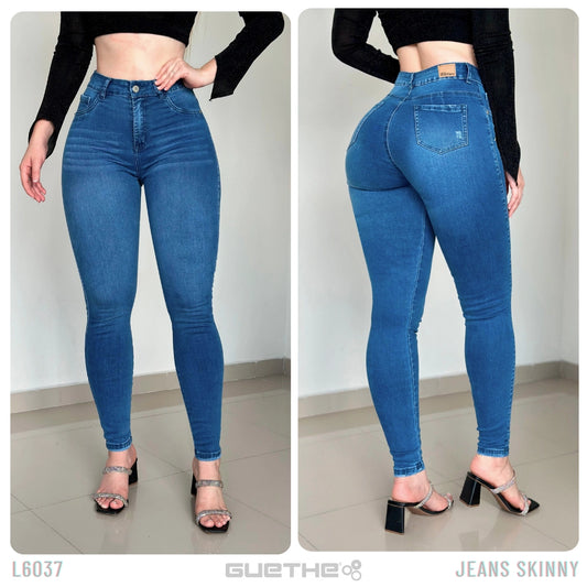Jeans Skinny Push Up Tiro Alto L6037