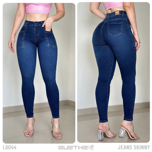 Jeans Skinny Push Up Tiro Alto L6044