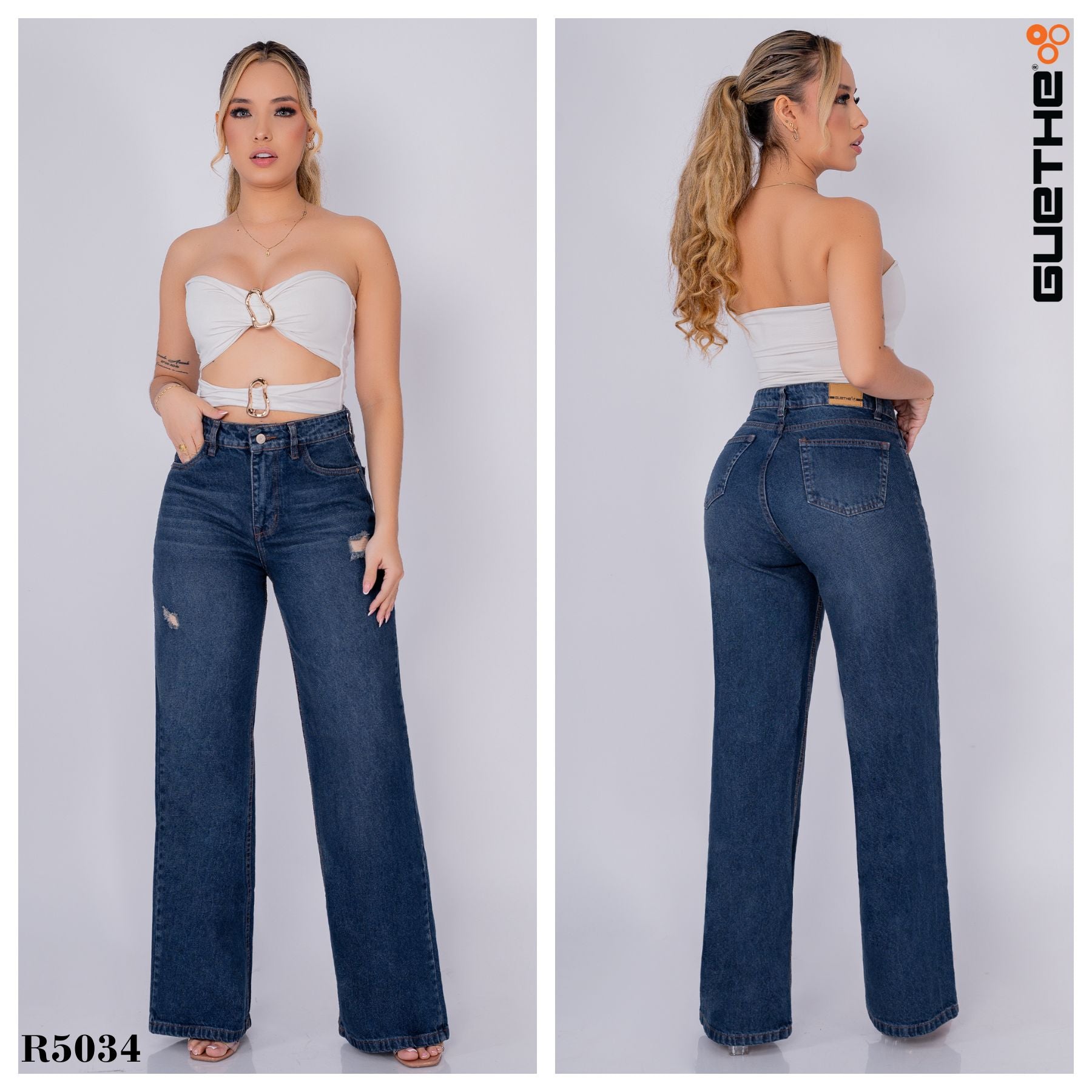 Jeans Bota Recta Rígido Mujer R5034 - Guethe08 | Fábrica de Jeans