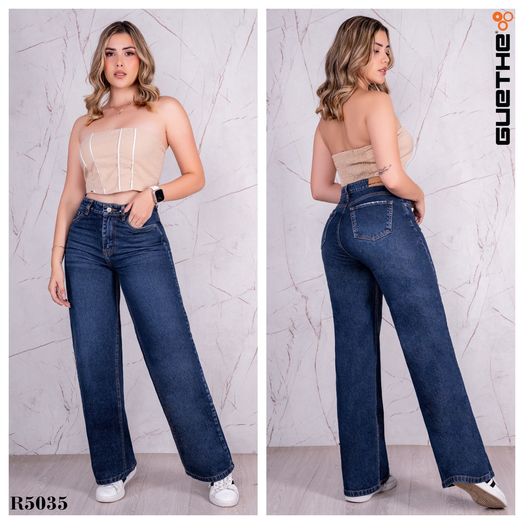 Jeans Bota Recta Rígido Mujer R5035 - Guethe08 | Fábrica de Jeans