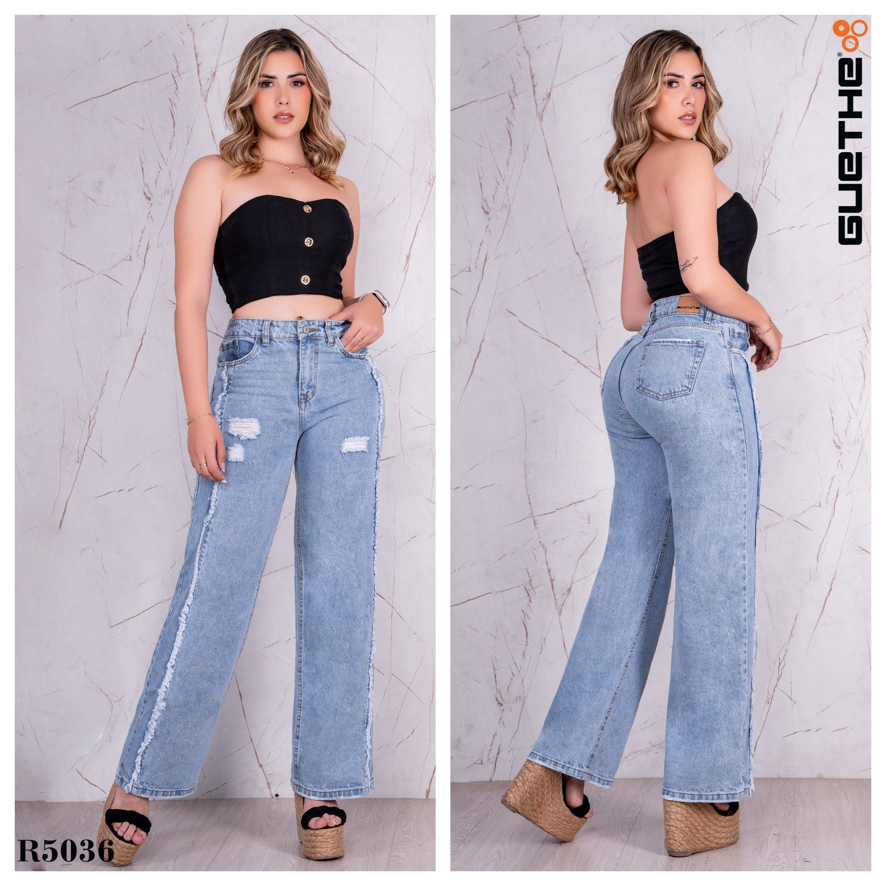 Jeans Bota Recta Rígido Mujer R5036 - Guethe08 | Fábrica de Jeans