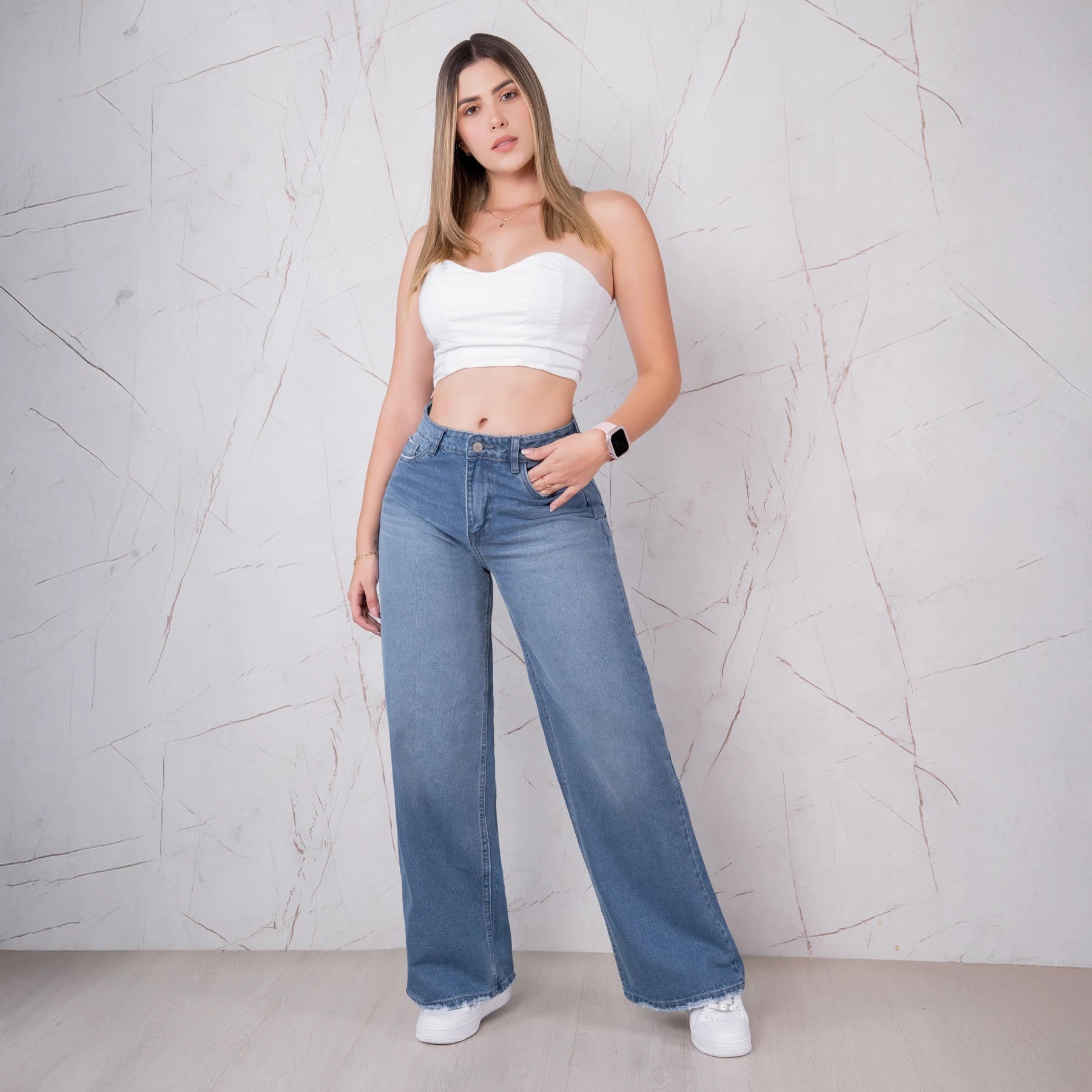 Jeans Bota Recta Rígido Mujer R5043 - Guethe08 | Fábrica de Jeans