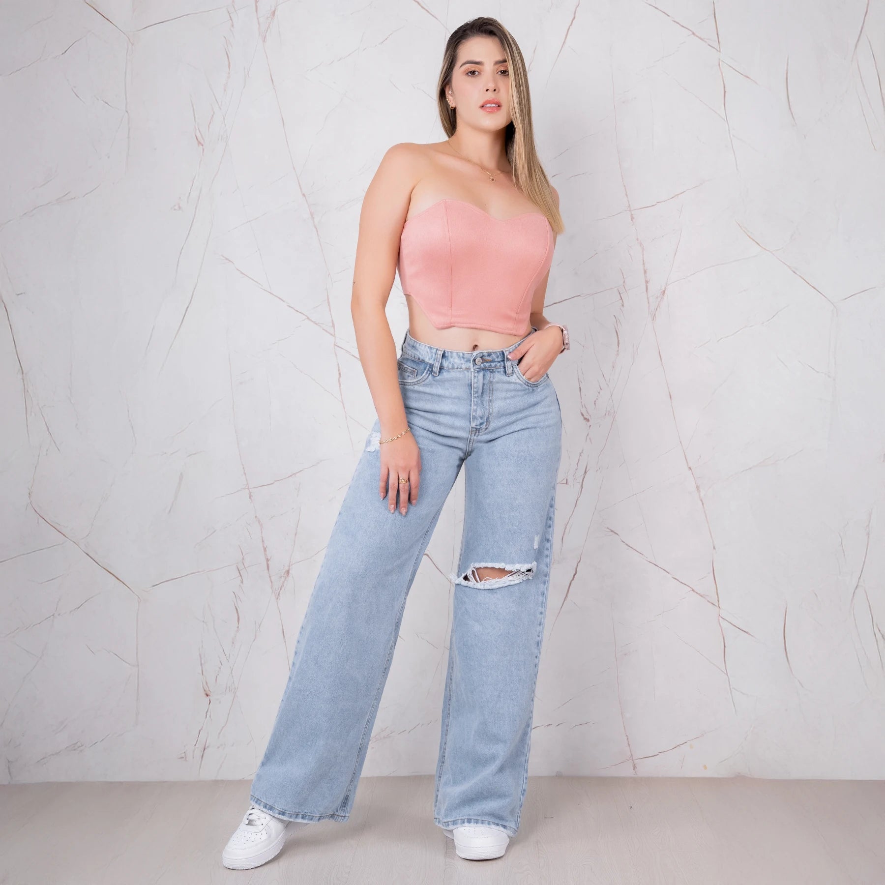 Jeans Bota Recta Rígido Mujer R5046 - Guethe08 | Fábrica de Jeans