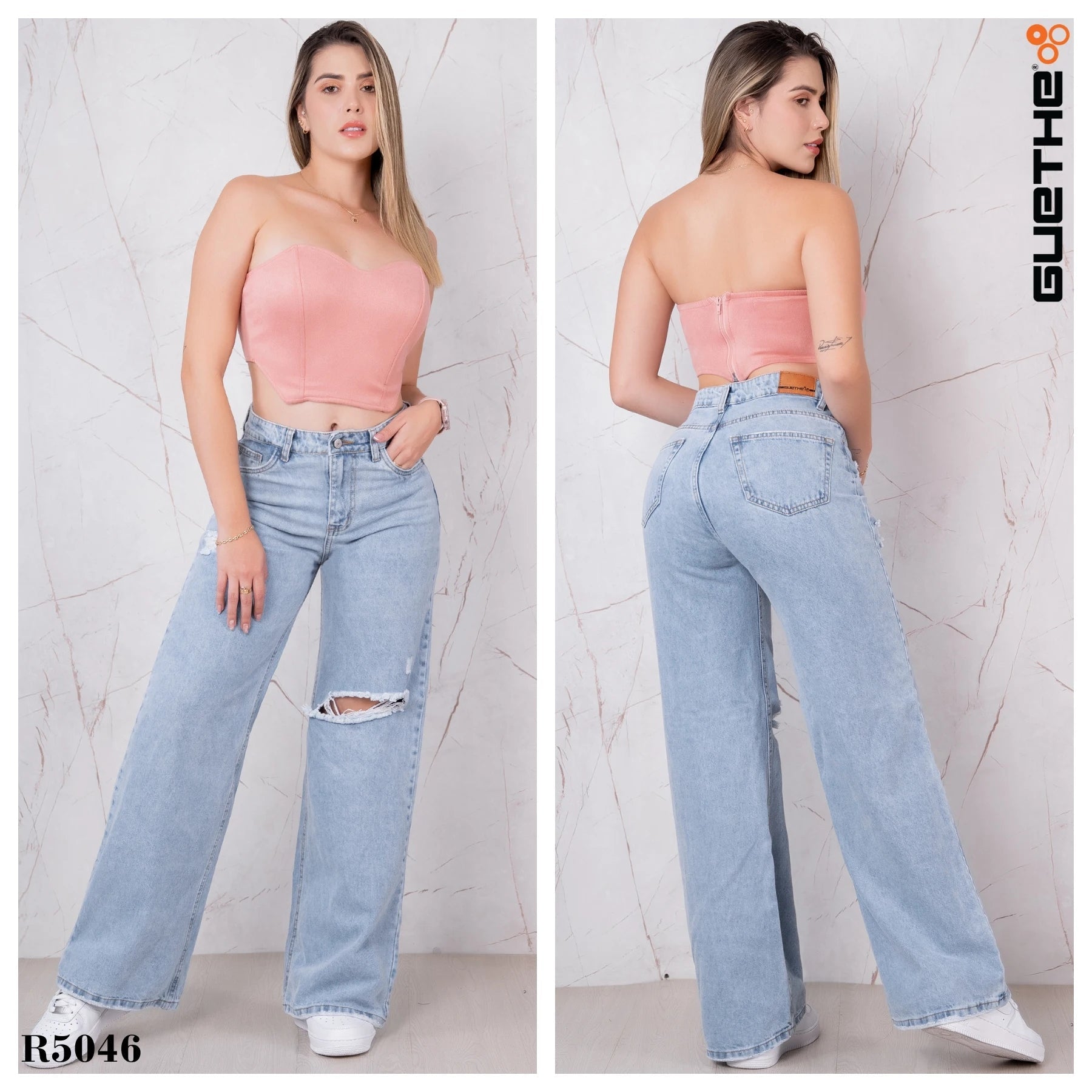 Jeans Bota Recta Rígido Mujer R5046 - Guethe08 | Fábrica de Jeans