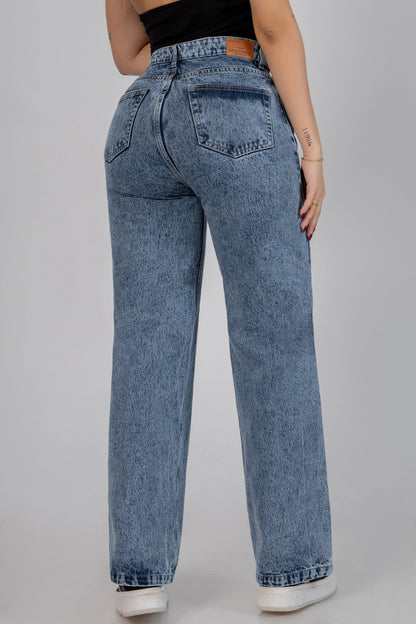 Jeans Bota Recta Rígido Mujer R5050 Corazones Bordados - Jeans Colombianos GUETHE08