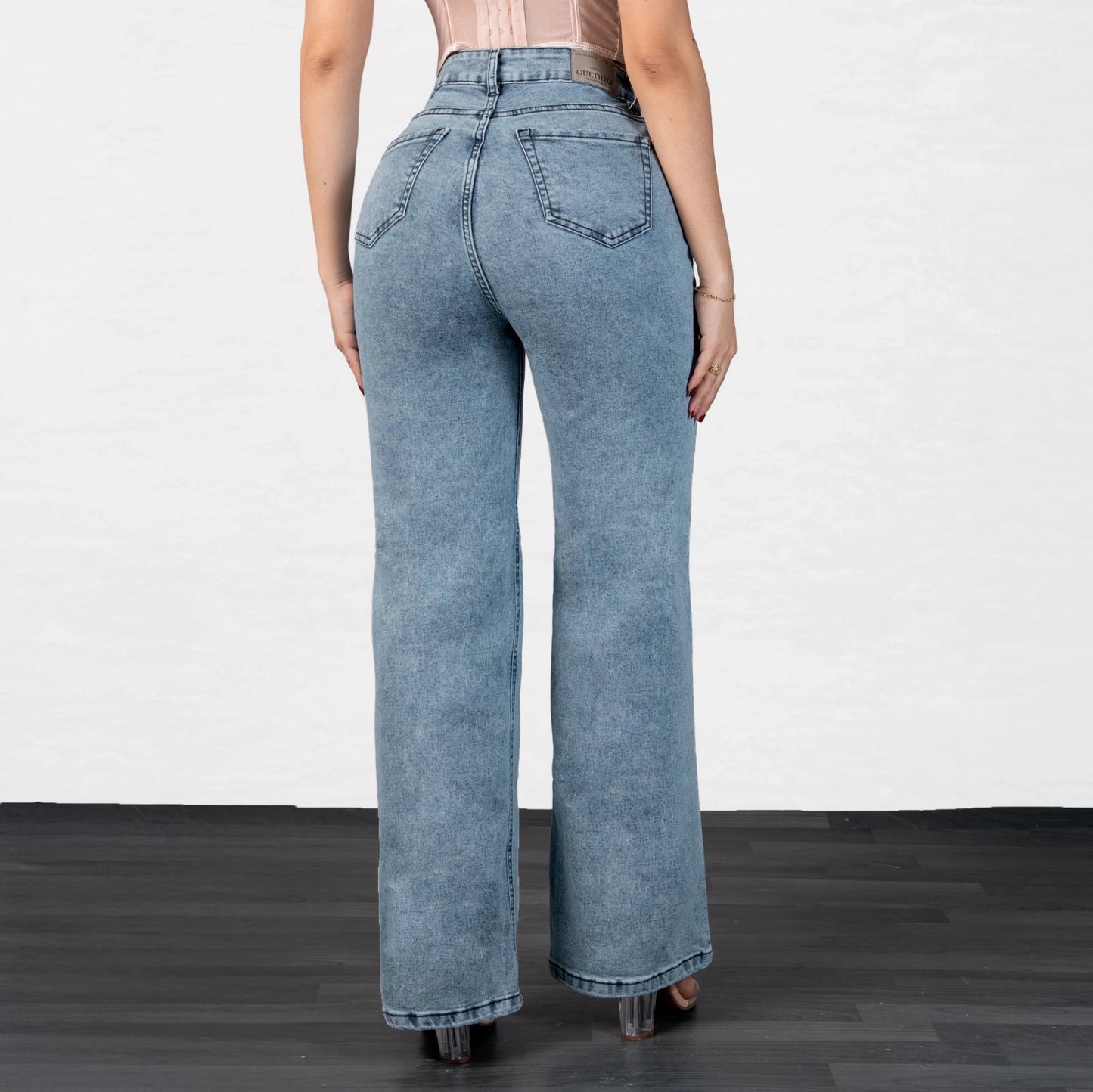 Jeans Bota Recta Strech Mujer L6064 - Jeans Colombianos GUETHE08