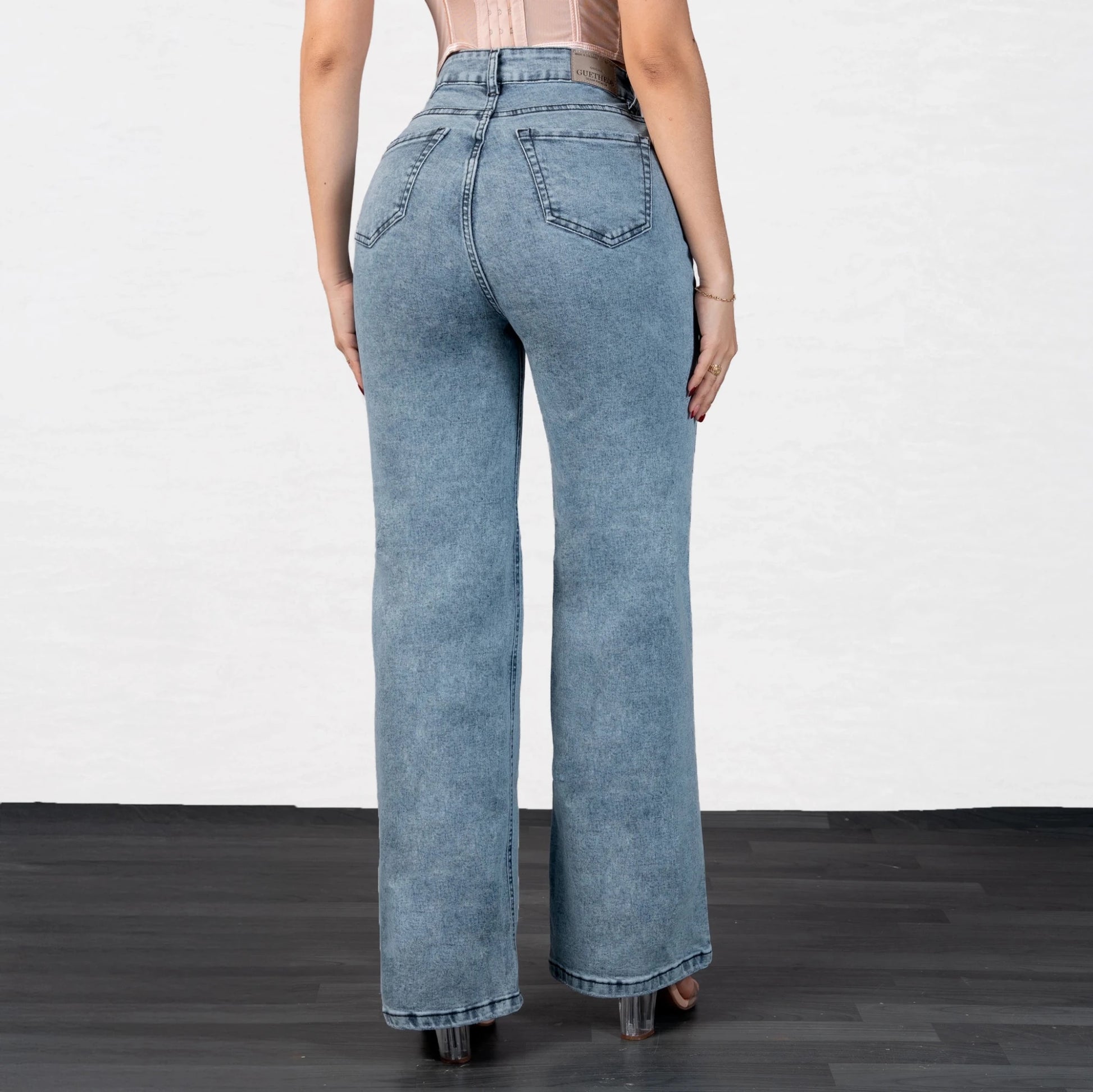 Jeans Bota Recta Strech Mujer L6064 - Jeans Colombianos GUETHE08