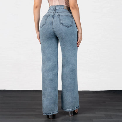 Jeans Bota Recta Strech Mujer L6064 - Jeans Colombianos GUETHE08