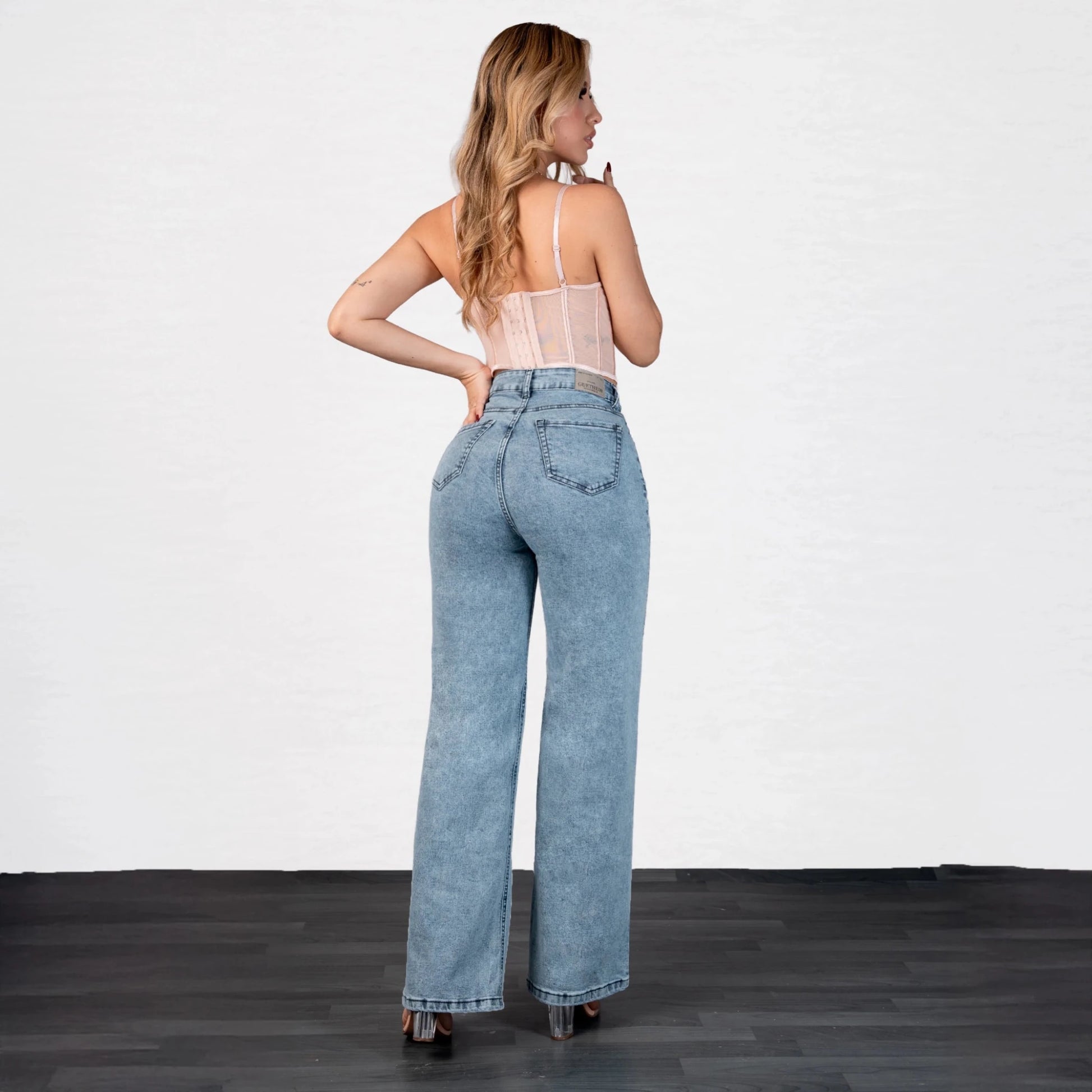 Jeans Bota Recta Strech Mujer L6064 - Jeans Colombianos GUETHE08