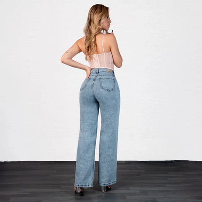Jeans Bota Recta Strech Mujer L6064 - Jeans Colombianos GUETHE08