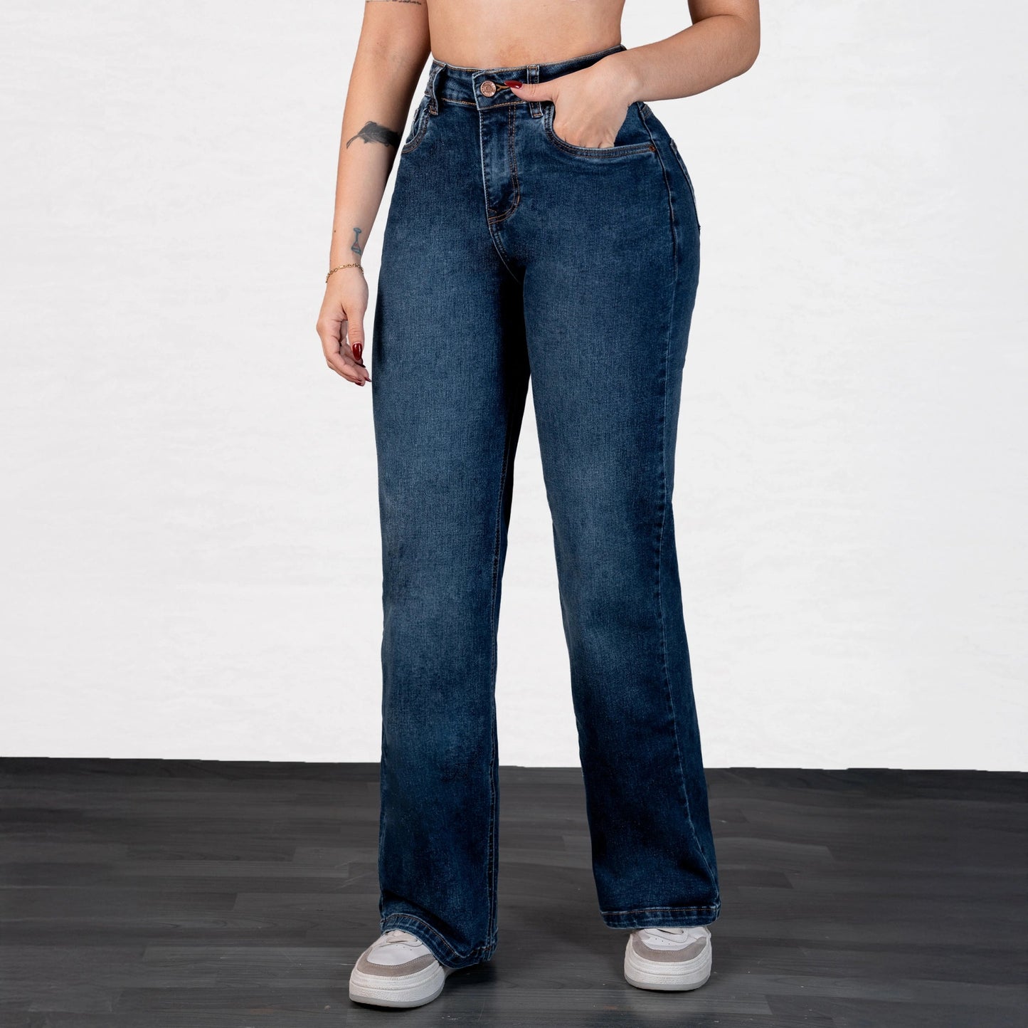 Jeans Bota Recta Strech Mujer L6067 - Jeans Colombianos GUETHE08