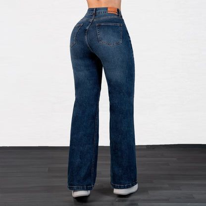 Jeans Bota Recta Strech Mujer L6067 - Jeans Colombianos GUETHE08