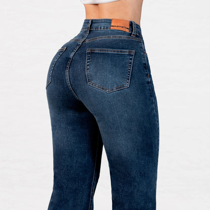 Jeans Bota Recta Strech Mujer L6067 - Jeans Colombianos GUETHE08